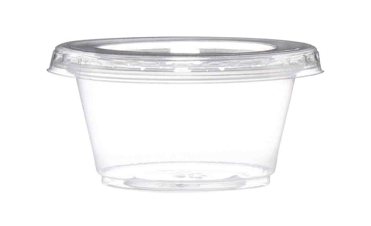 60 Pack Clear Plastic Shot Glasses w/Lids 2.5oz Fineline Party Cups NEW