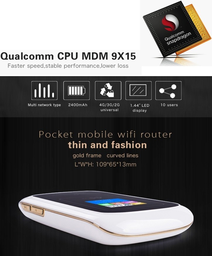 Unlocked LTE 4G Wireless WiFi Router Mobile Broadband MIFI LCD Hotspot Hot