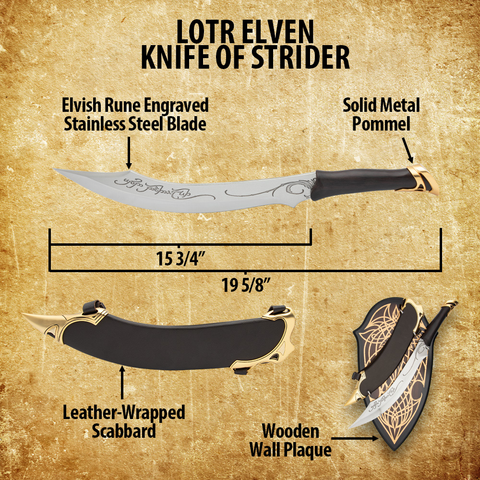 Lord of The Rings Elven Knife of Strider | LOTR Officially Licensed Reproduction