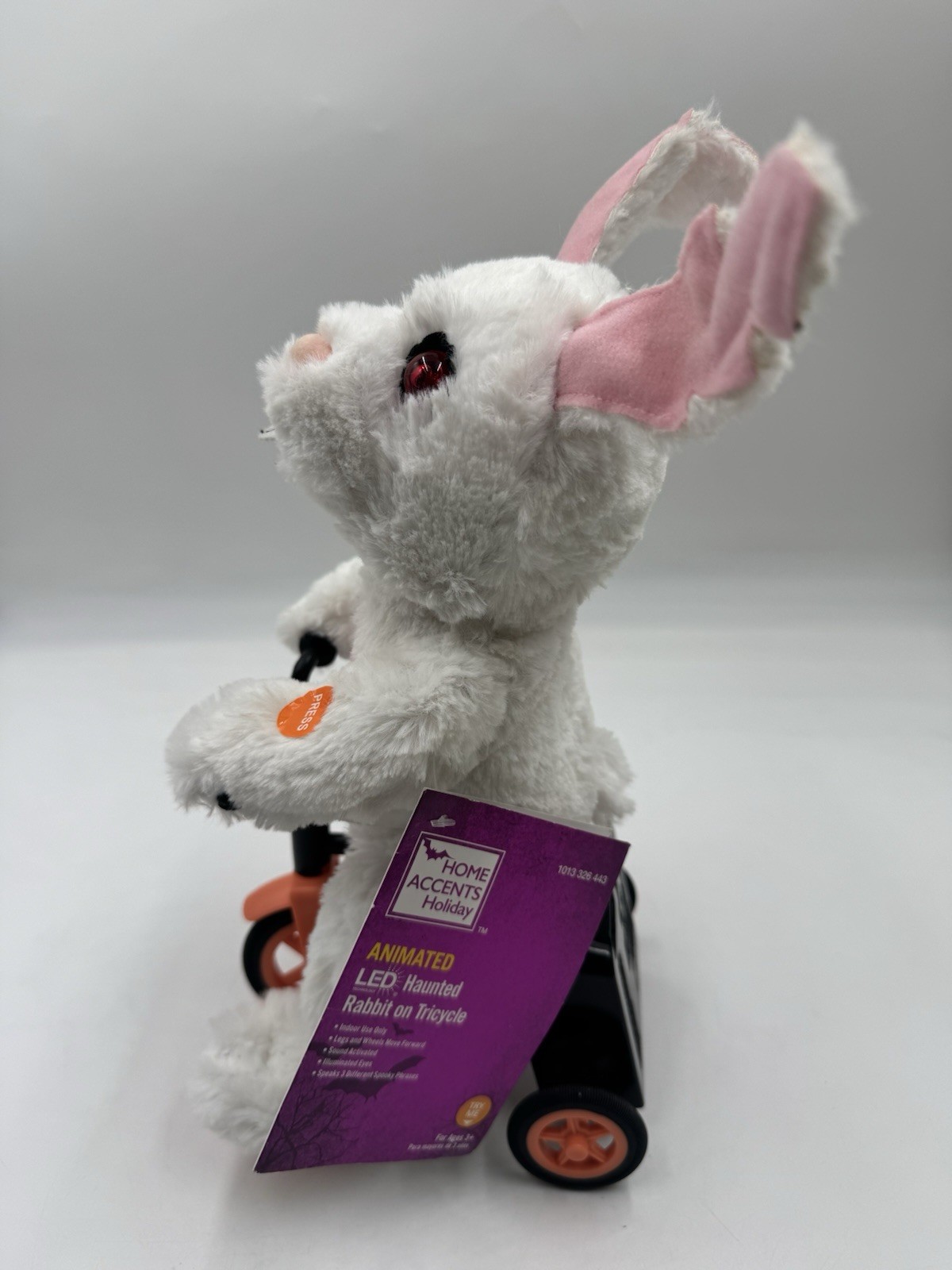 NEW - Animated LED Haunted Talking Spooky Rabbit On Tricycle New With Tags