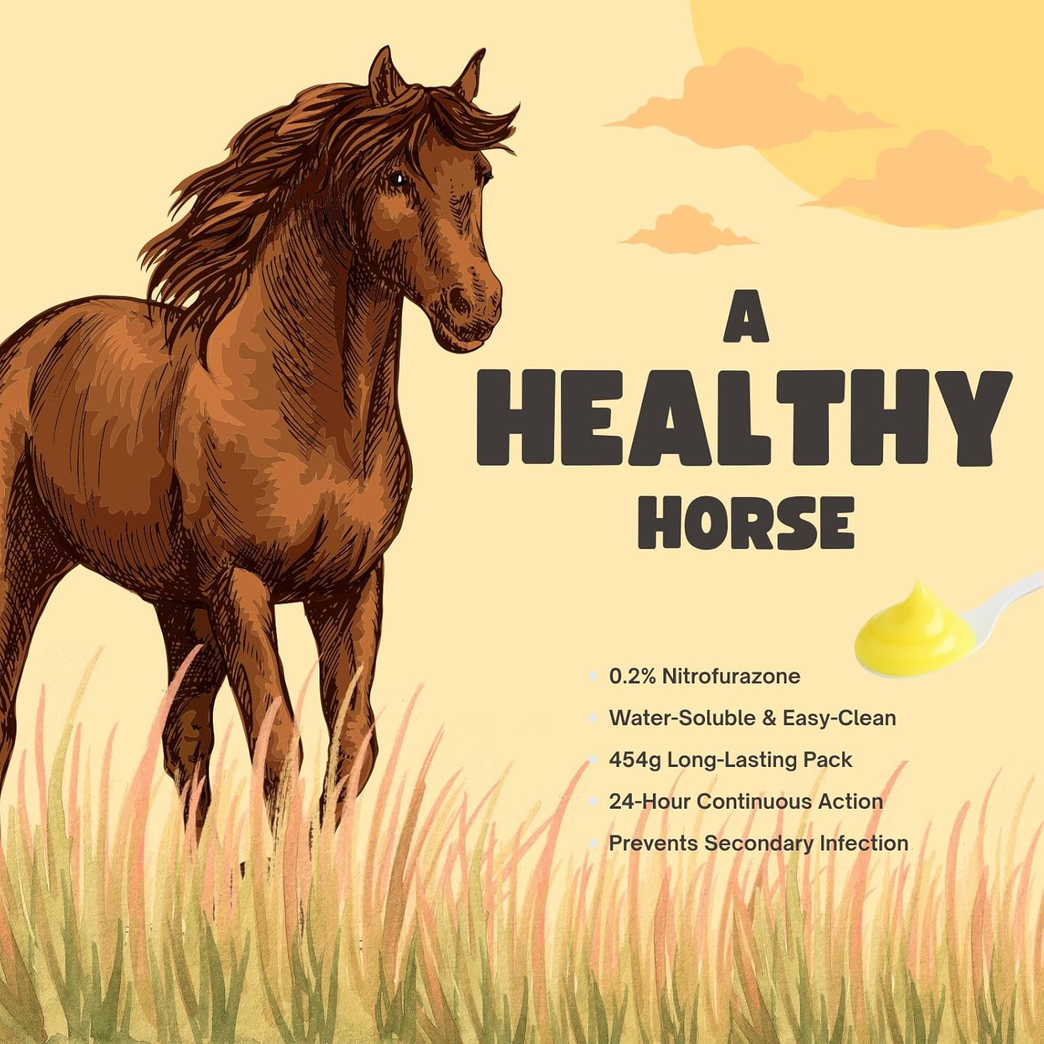 Treatment for Horses,Nitrofurazone,Natural Equine Wound Care,1Lb