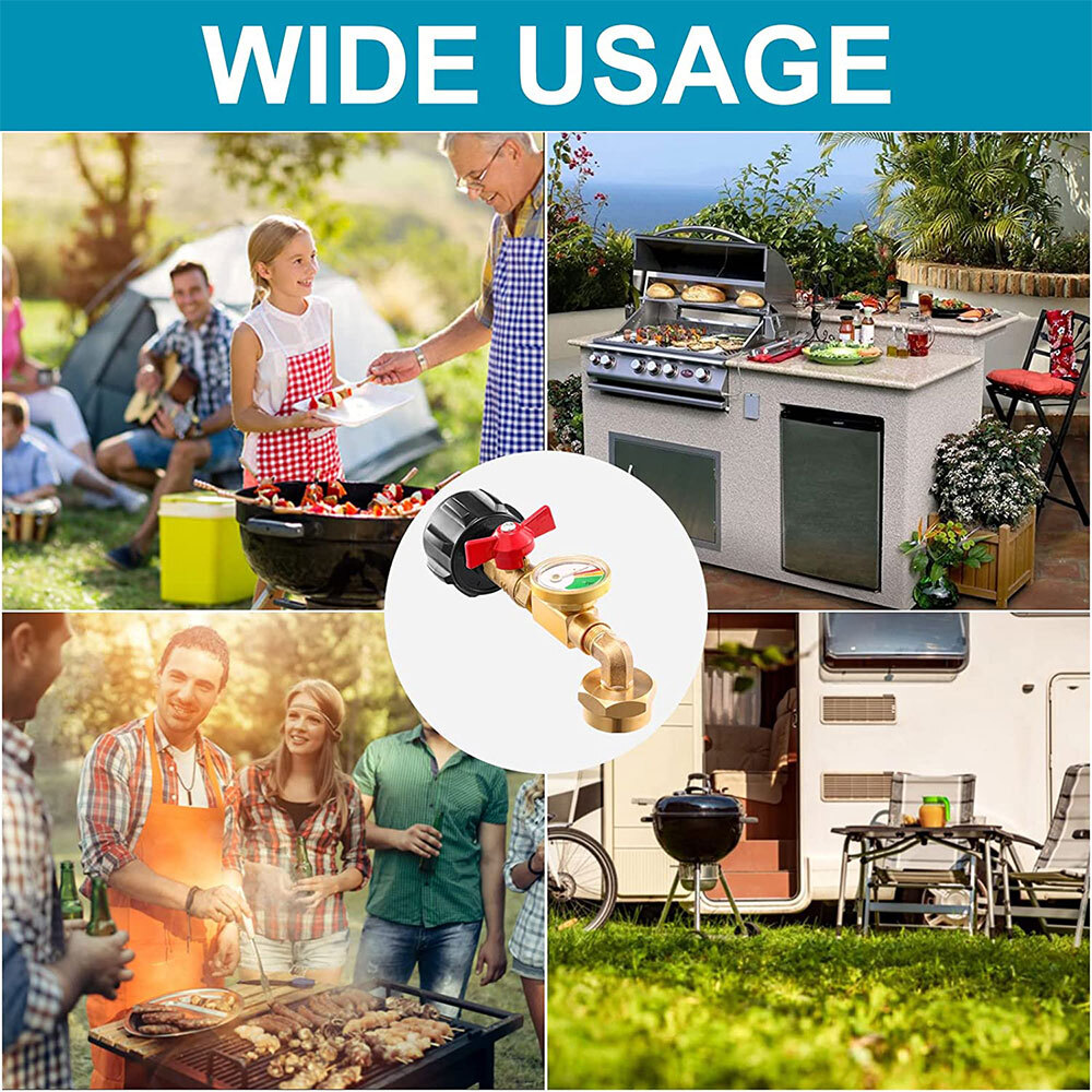 1Lb To 20Lb Tank Control Valve US Propane Refill Adapter With Gauge And ON-Off