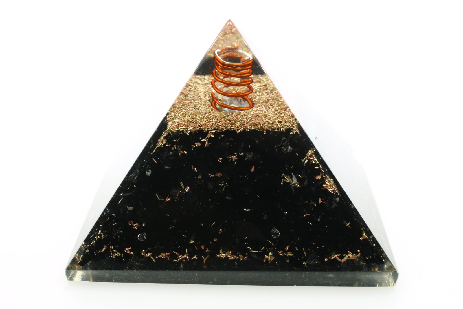 Natural Black Tourmaline Orgone Pyramid 3in LG 75mm EMF & 5G Orgone Protection