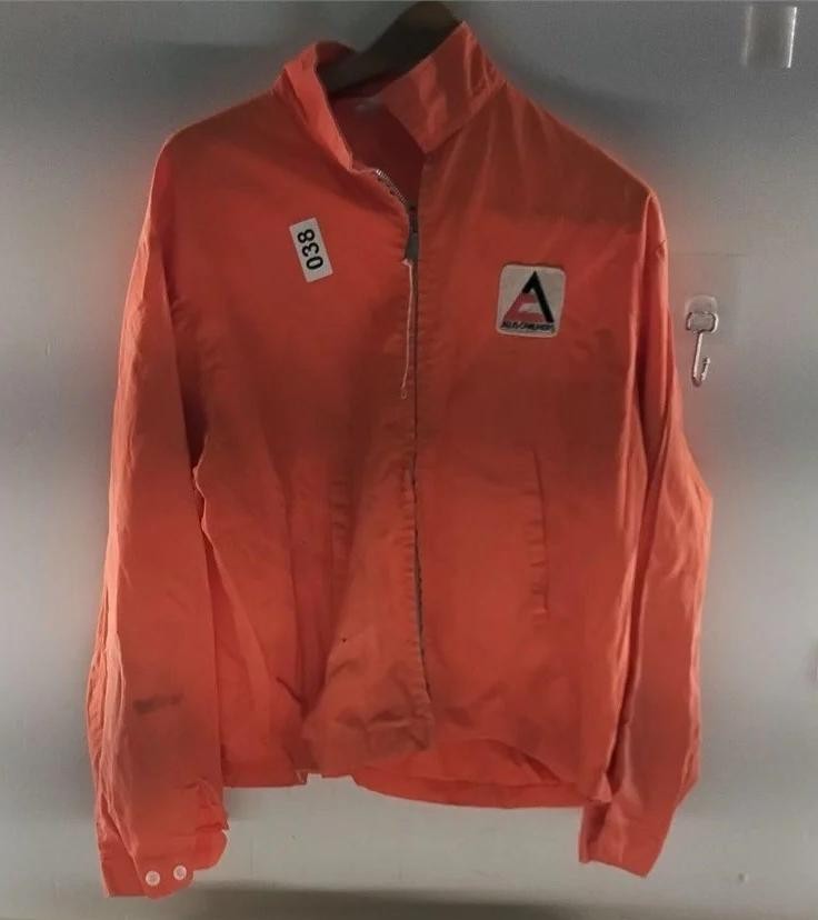 Allis Chalmer Orange Long Sleeve Heavy Shirt XL vintage tractor Jacket x large