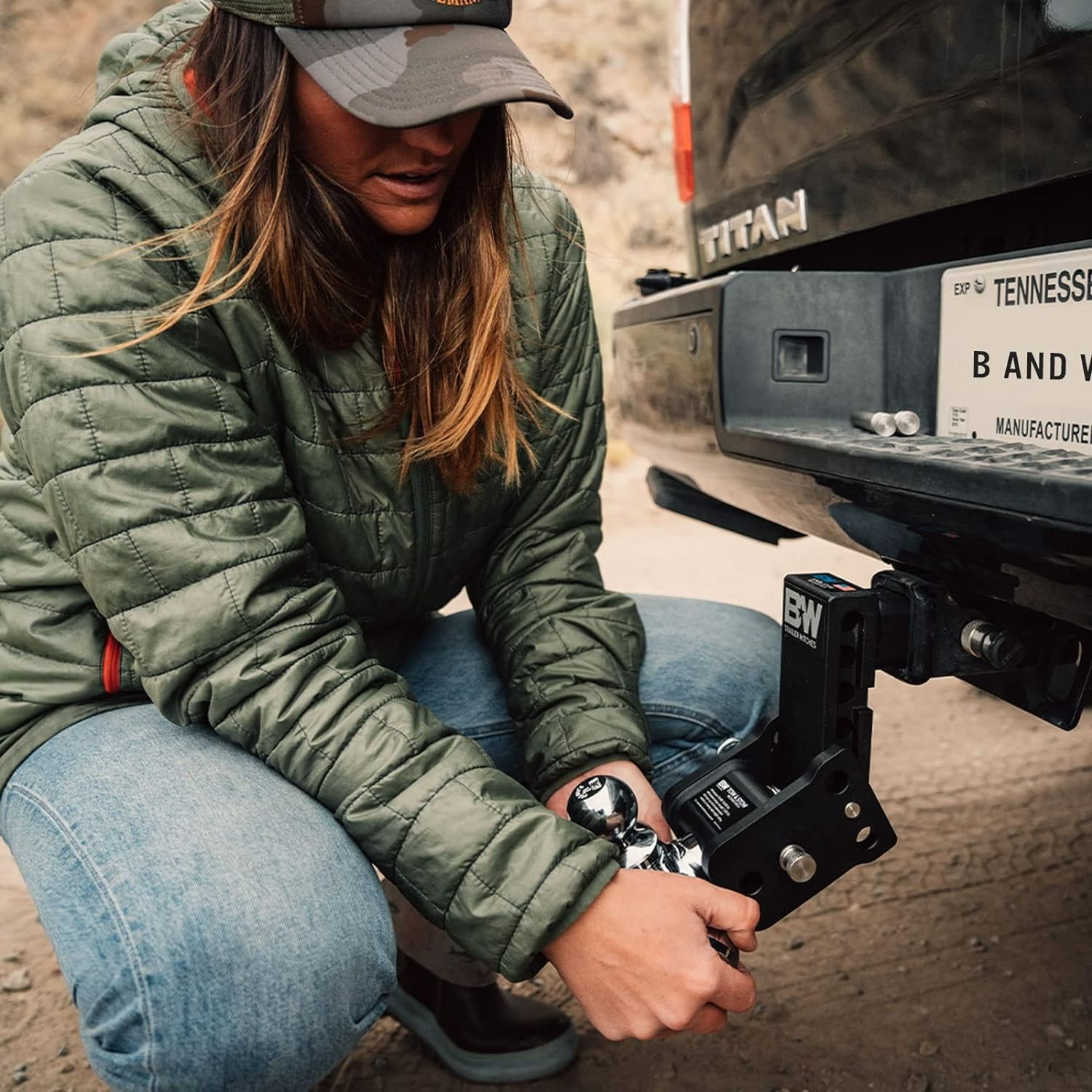 B&W Trailer Hitches Tow & Stow Adjustable Hitch Ball Mount - TS20037B