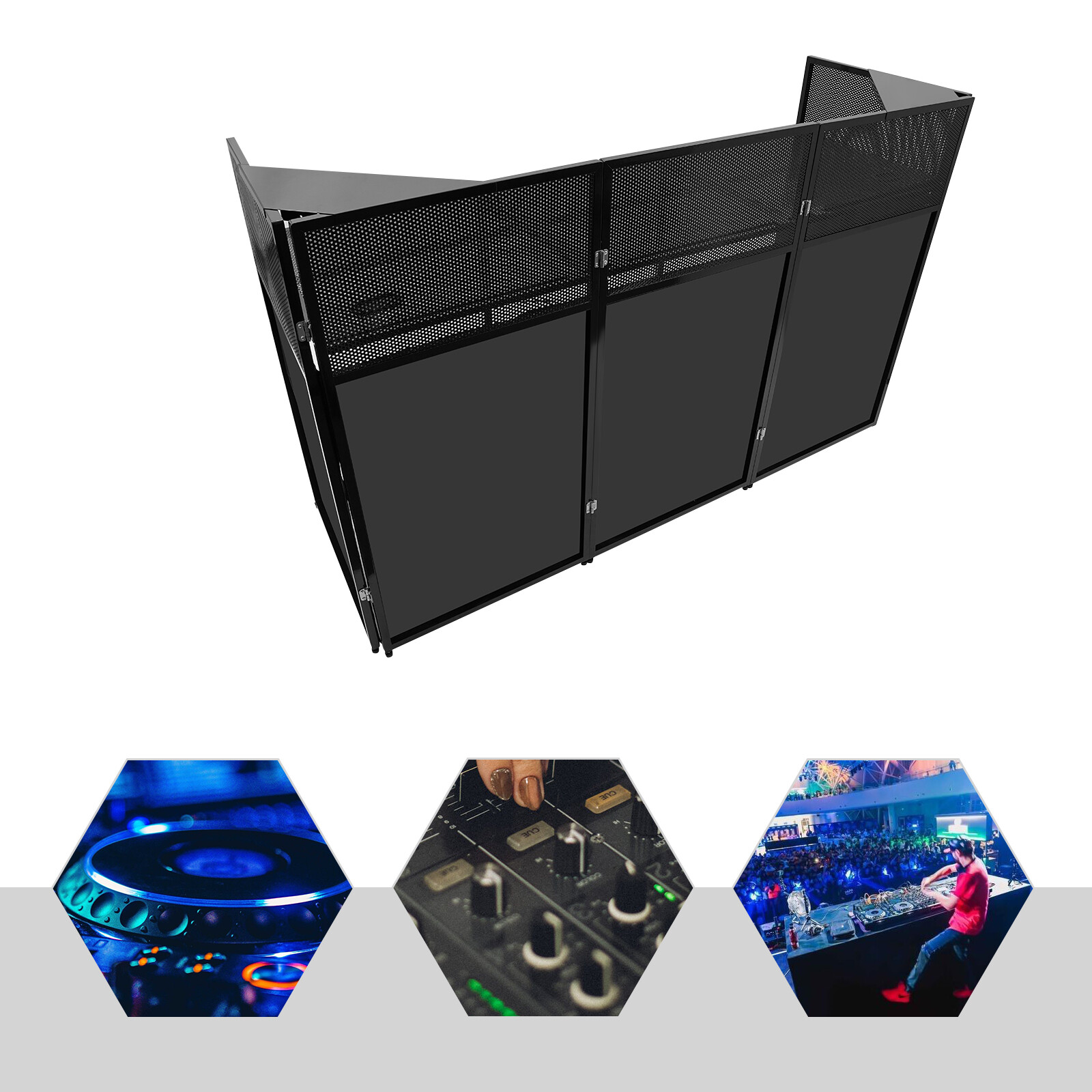 Modern DJ Booth Table Foldable DJ Stand Black DJ Booth Stand With Carrying Bag