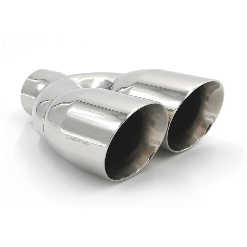 2.5" IN 3.5'' OUT 9.5'' Length Stainless Steel Exhaust Dual Pipe Tip Double Wall