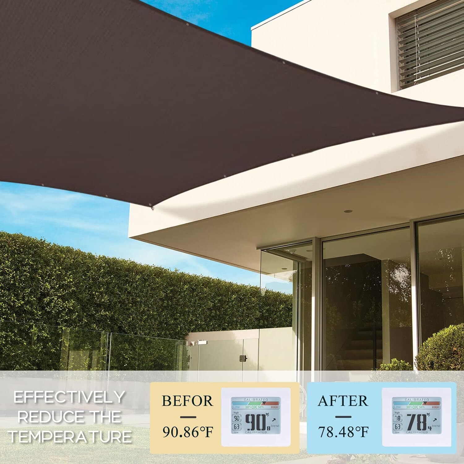 Sun Shade Cloth Outdoor UV Sunblock Net Canopy with Grommets