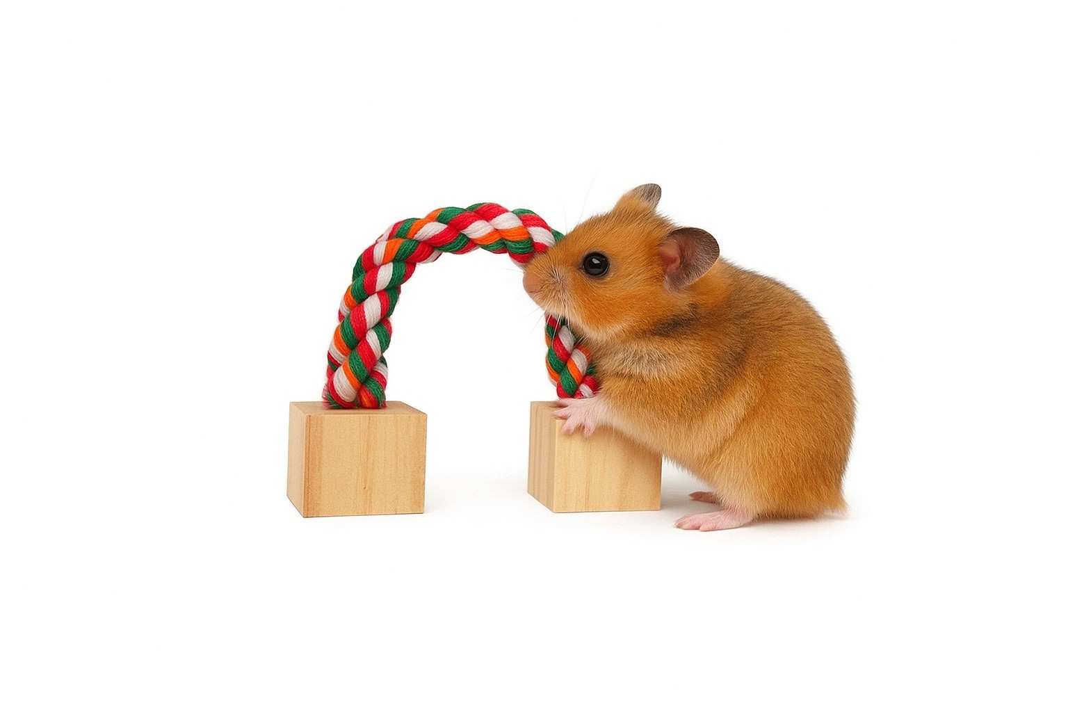 10 Piece Natural Wooden Toy Set For Hamsters & Small Rodents