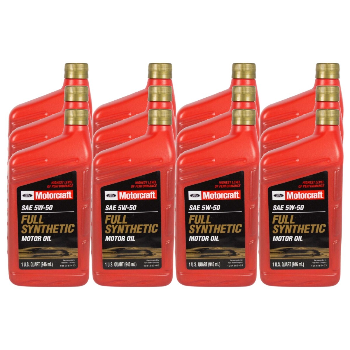 Motorcraft XO5W50QGT Engine Oil Full Synthetic SAE 5W-50, 12 Quart Case