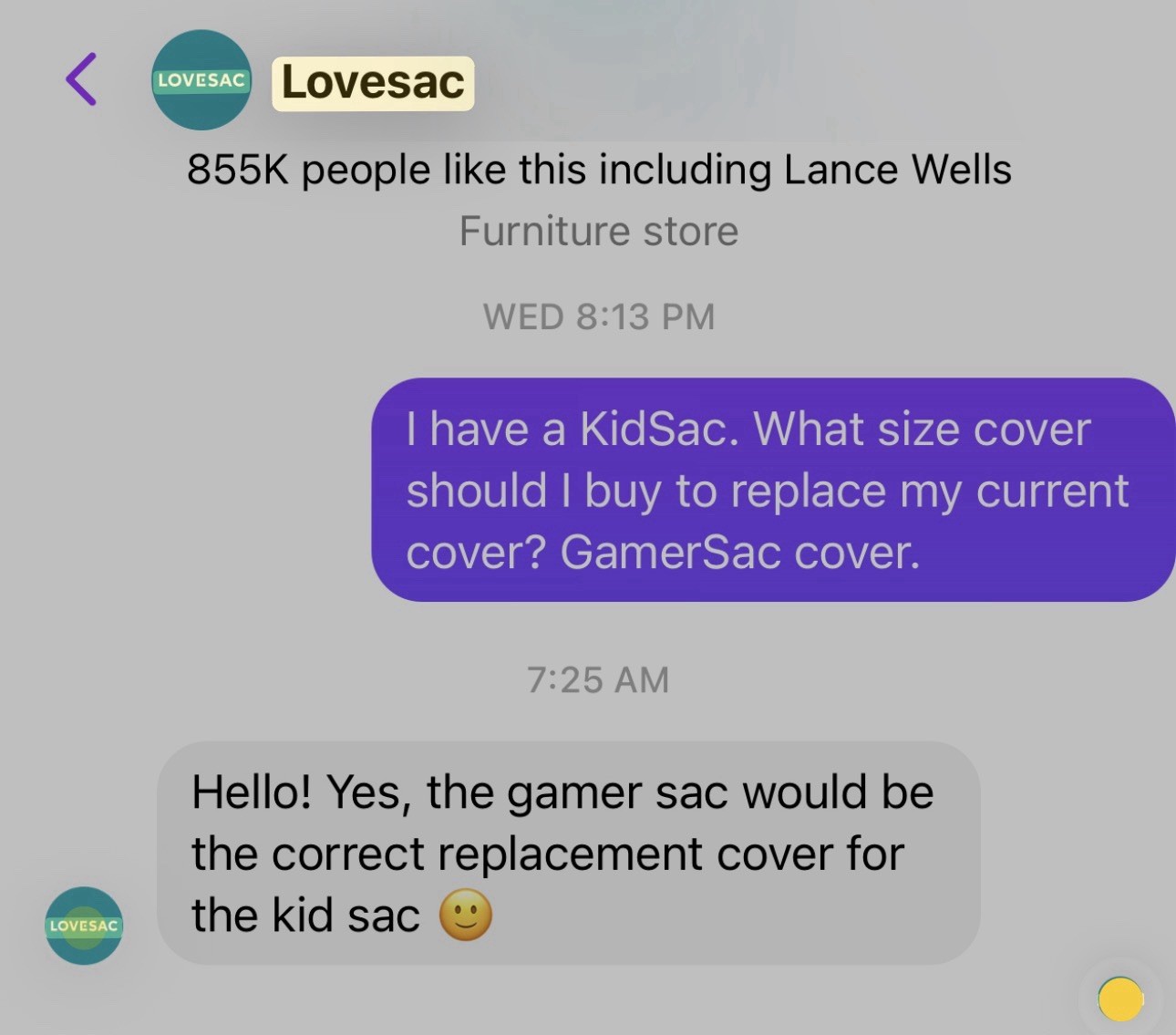 Lovesac TONOLOVESAC Black Denim Gamersac