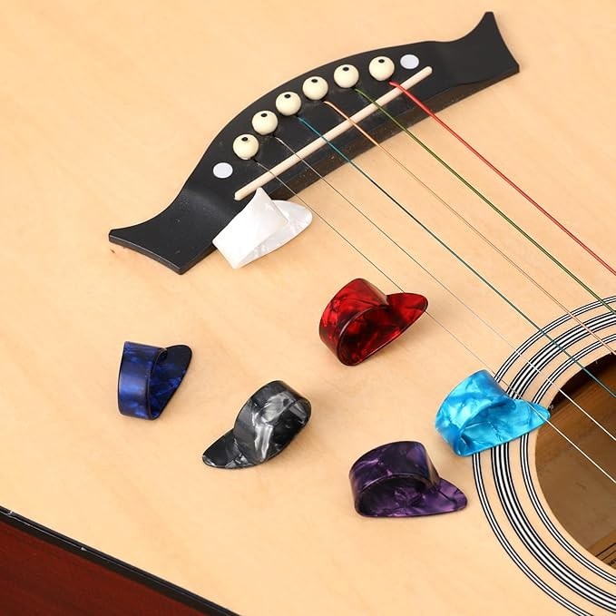 12PCS Medium Thumb Finger Picks Celluloid for Guitar Banjo Ukulele Bass
