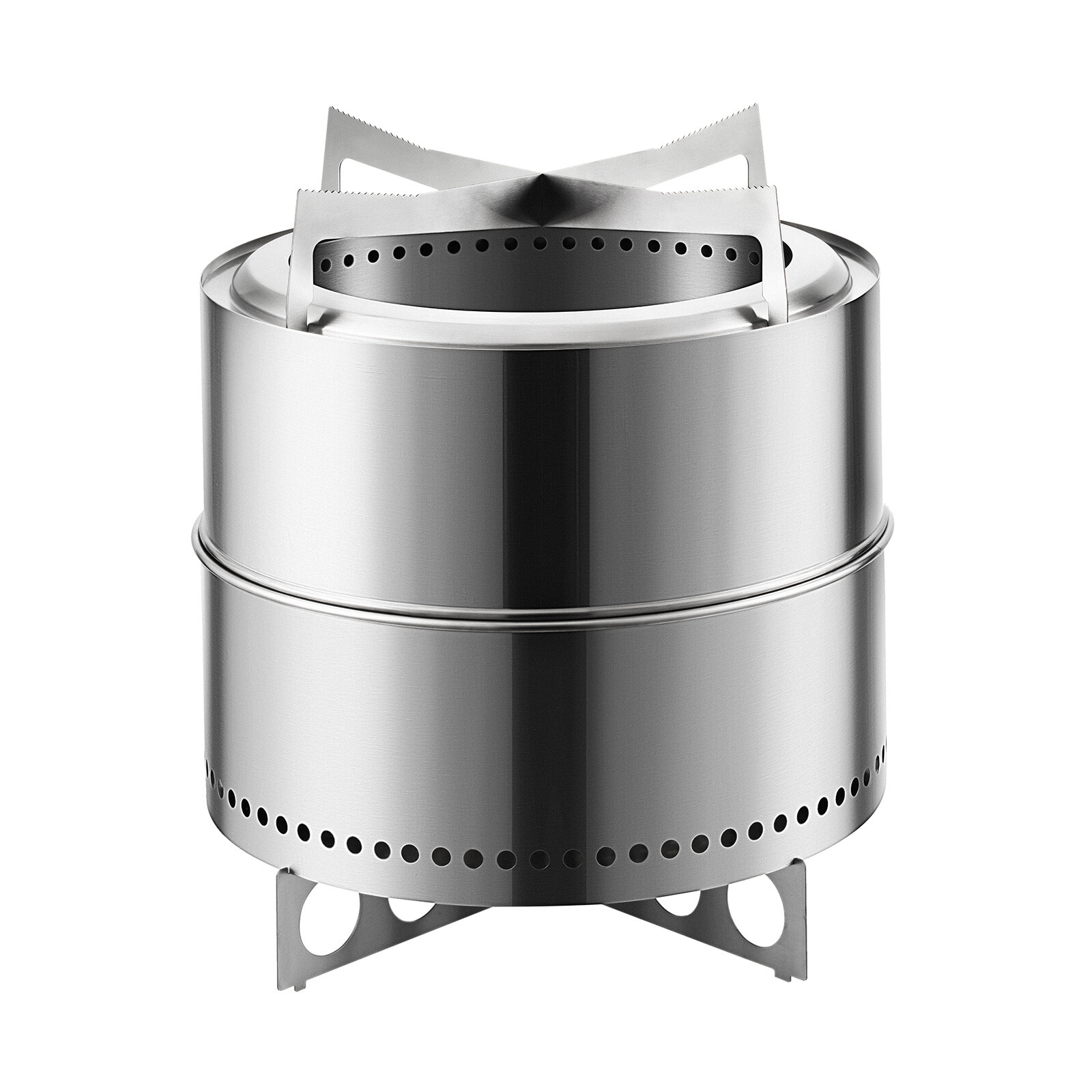 19 Inch Smokeless Fire Pit Portable Outdoor Wood Burning Firepit Stainless Steel