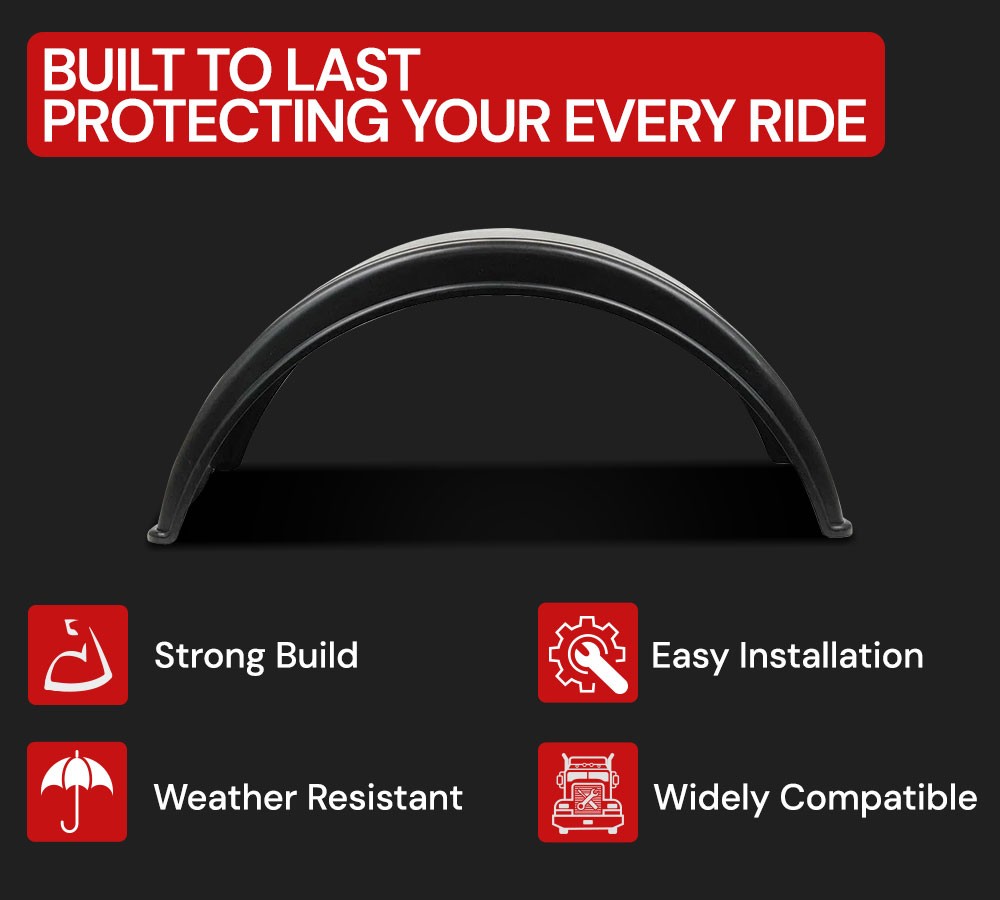 (2 Pack) Smooth Poly Fender for Trucks with 19.5" or larger dual rear wheels