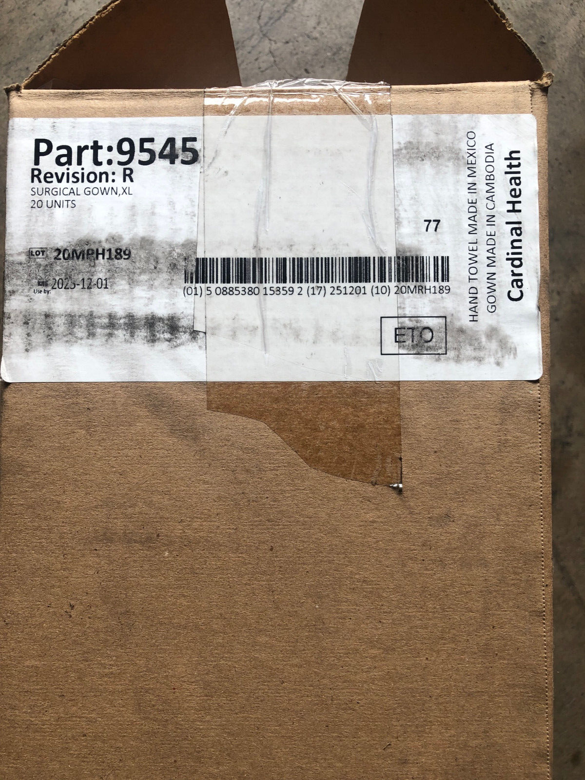 20x Surgical Gown Nonreinforced Convertors XL 9545 Cardinal medi Clinic Hospital