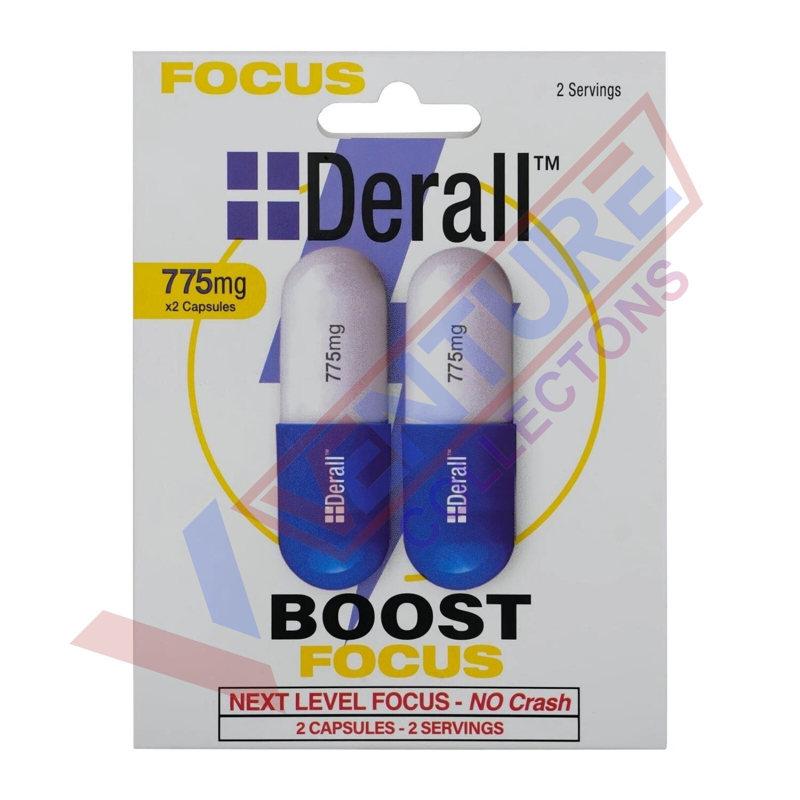 Derall Boost Focus 775mg Energy Concentration 2 Boxes - 48 Capsules - FREE SHIP