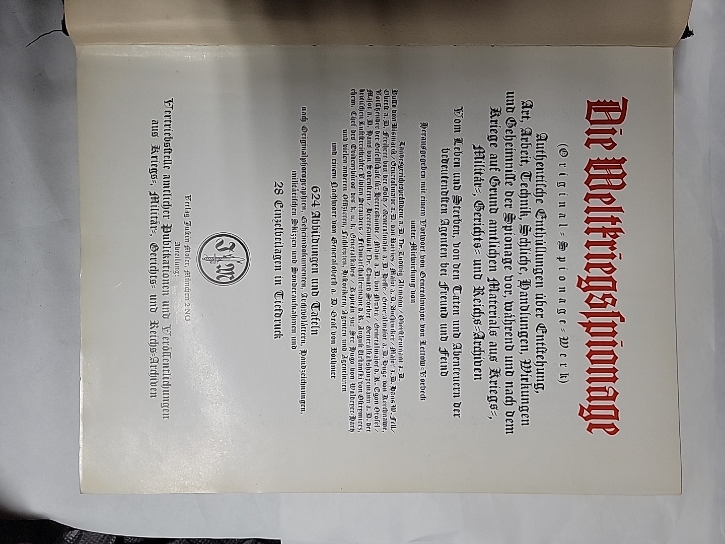 Rare German Police Gestapo Spy Book 1931 Die Weltkriegs Spionage Espionage WW1