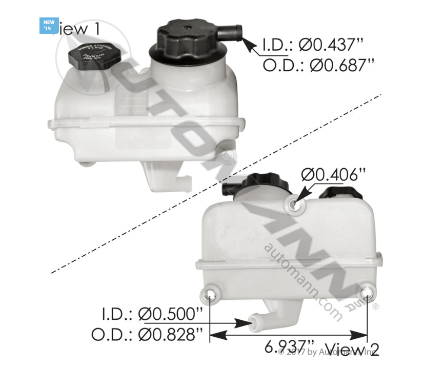 Power Steering Reservoir Freightliner 575.1077 A1417924000 A14-17924-000
