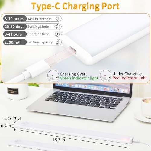 Wireless Under Cabinet Lighting 3 Pack, Magnetic Motion Sensor Light 16 Inch