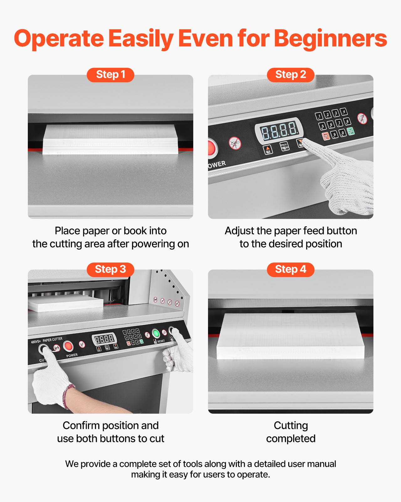 VEVOR Electric Paper Cutter 18.9 in Cutting Width 1.97 in Cutting Thickness