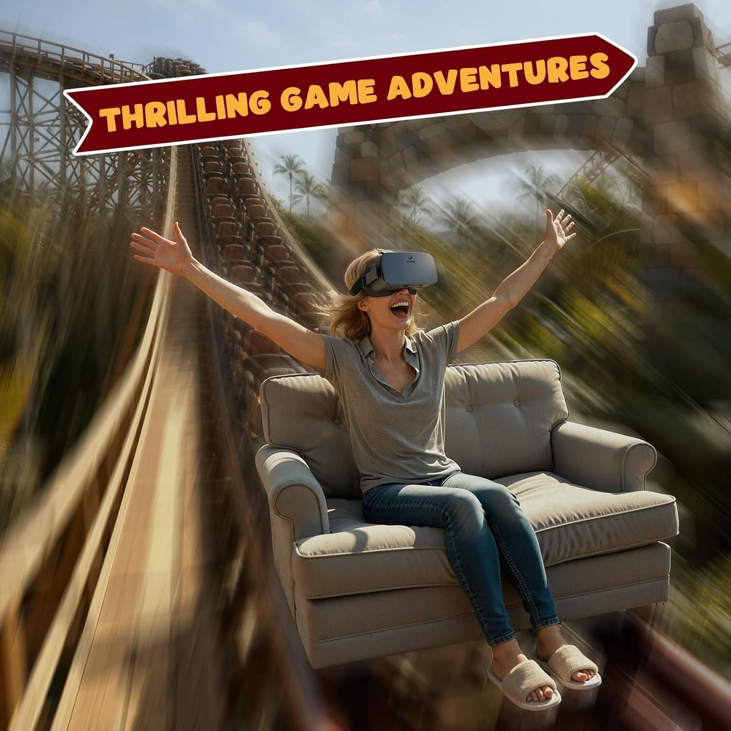 DESTEK V5 VR Headset for Phone with Controller, Anti-Blue light 110° FOV - Black