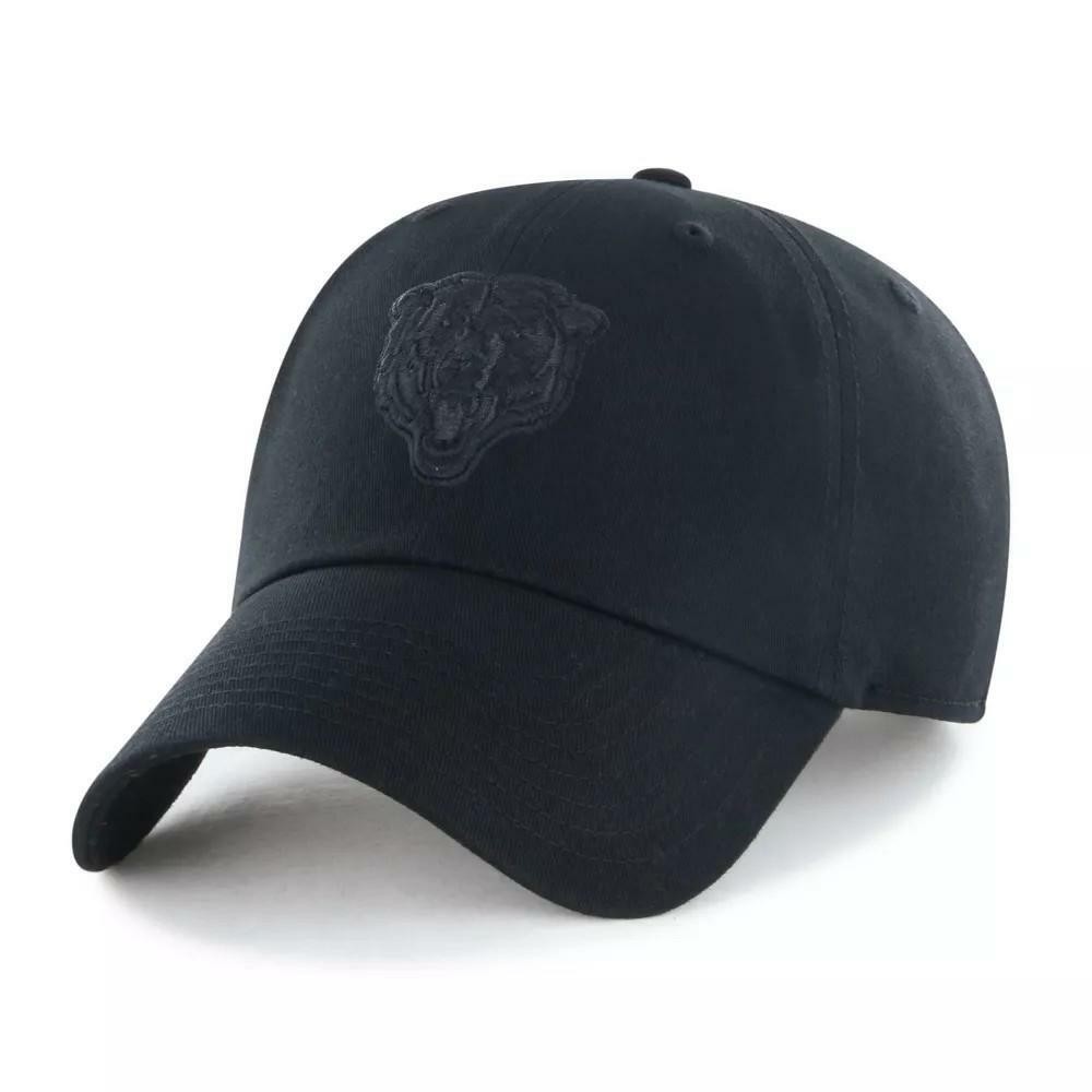 Chicago Bears Clean Up Hat - Black Tonal: Adjustable Cotton Baseball Cap