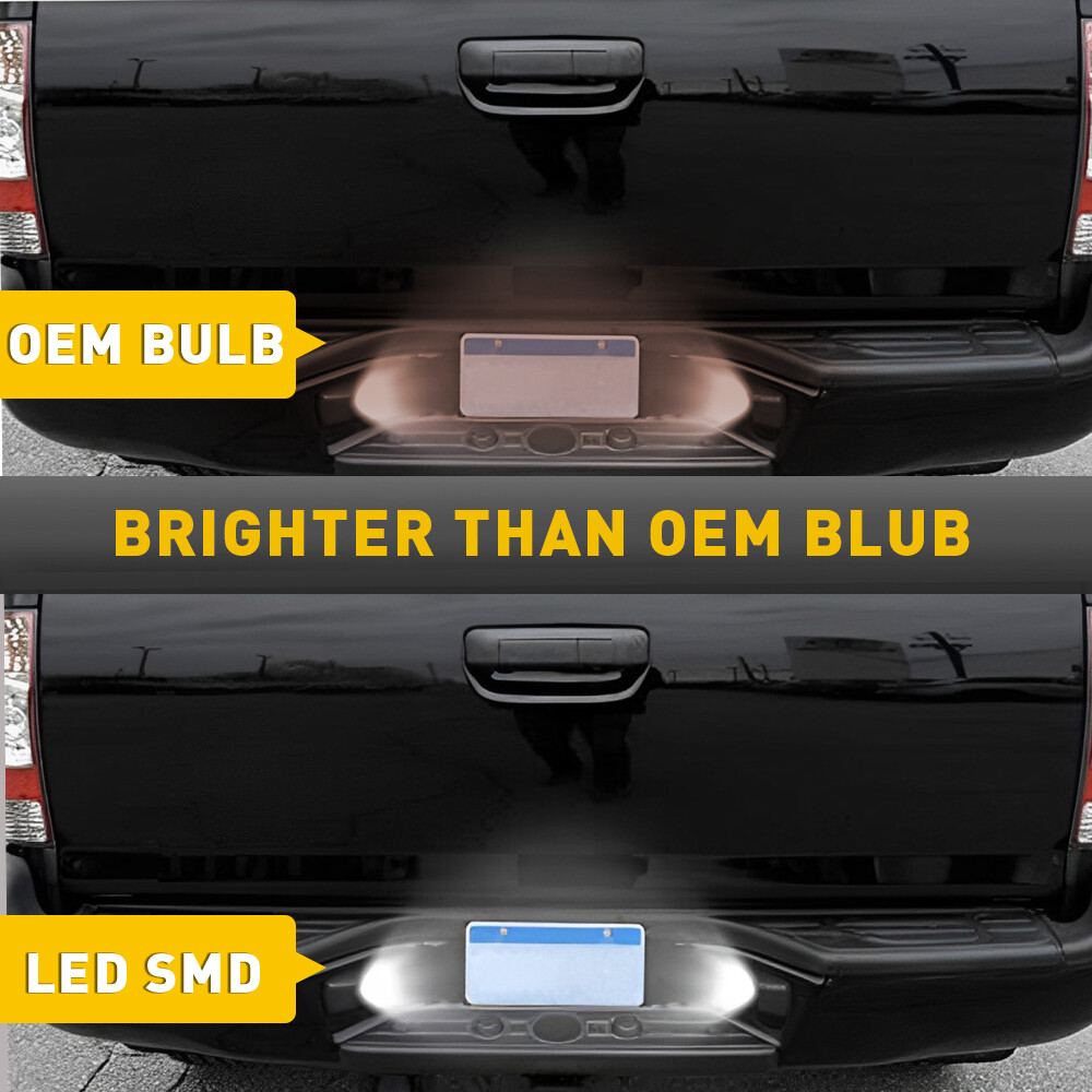Pair LED White License Plate Number Lights For 2005-2015 Toyota Tacoma, Tundra