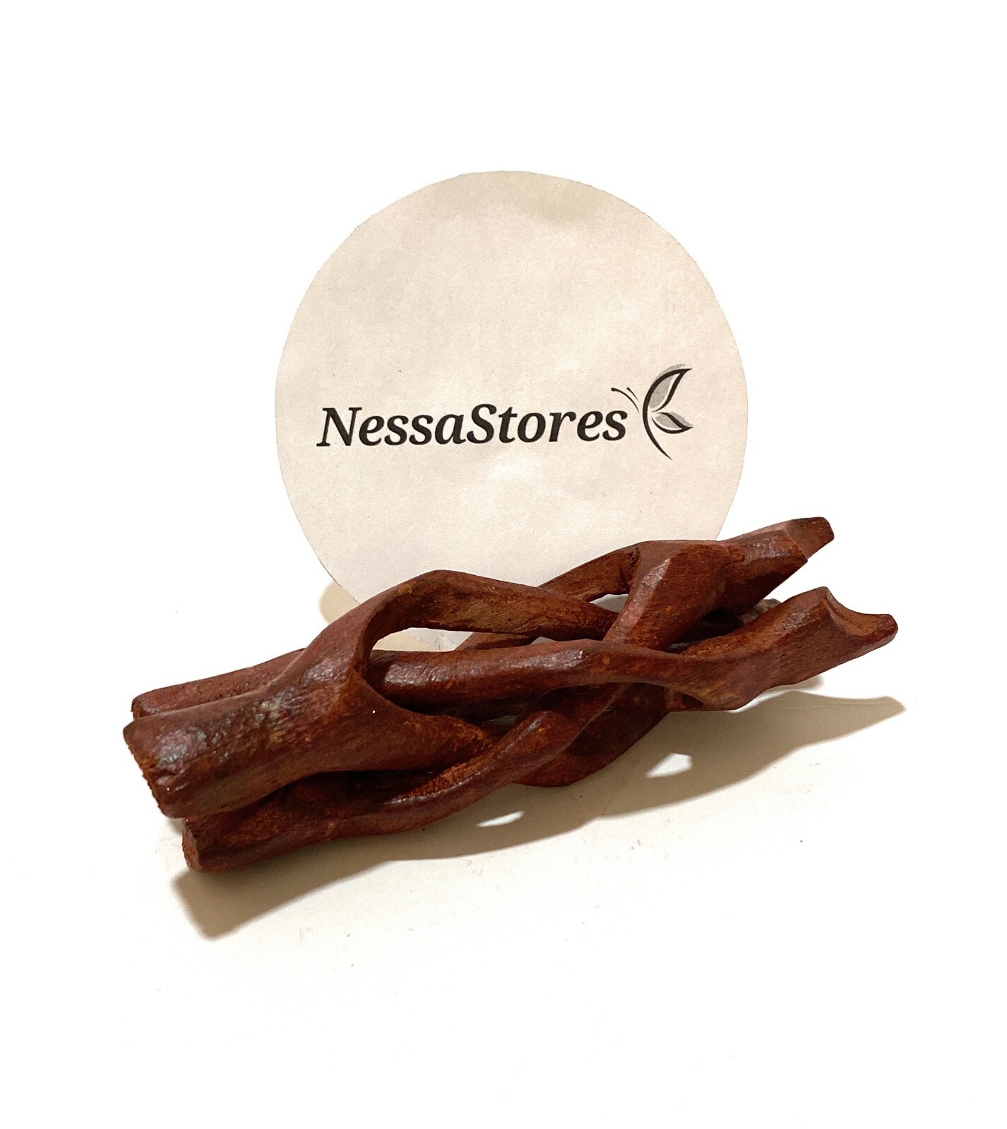 NessaStores Carved Tripod Wood Stand Holder 4" (63 pcs) #JC-45