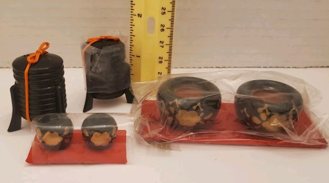 Japanese Hina Wooden Lacquer Tansu Mini Furniture Festival Cart