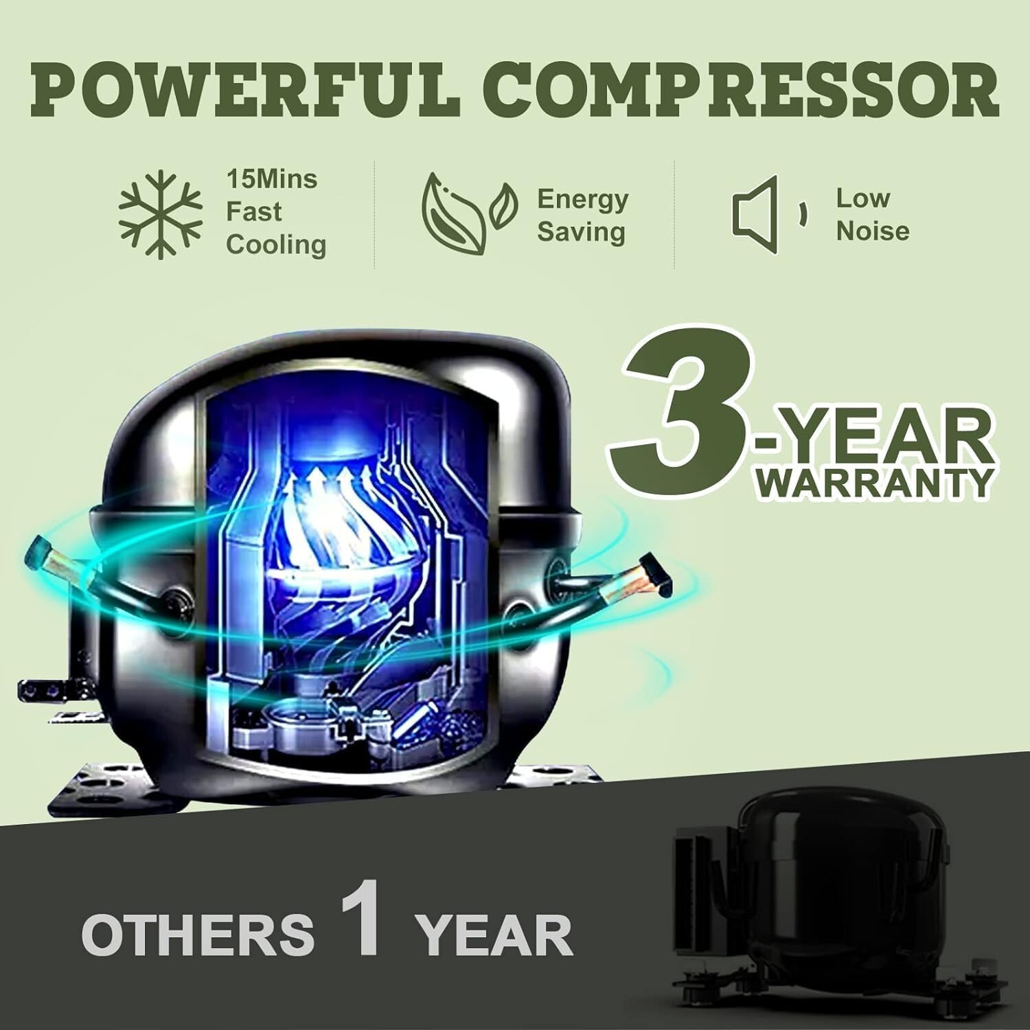 Portable Refrigerator 15.8 Quart 12 Volt Freezer (-4℉~68℉) for Camping, Truck