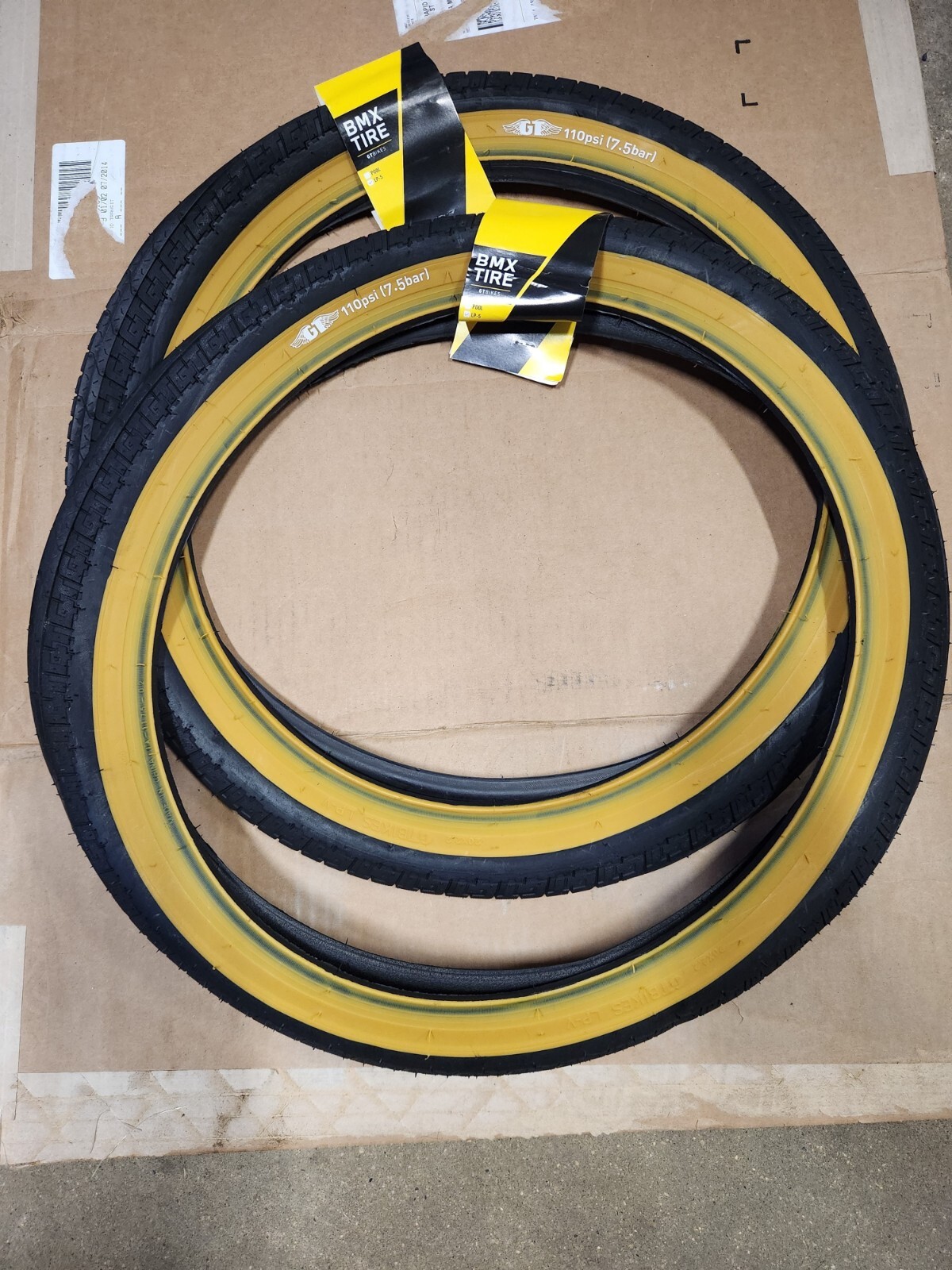 Pair GT LP5 Wing Logo Tread 20x2.20 BMX Bike Tire 110 PSI BLACK GUM Sidewall