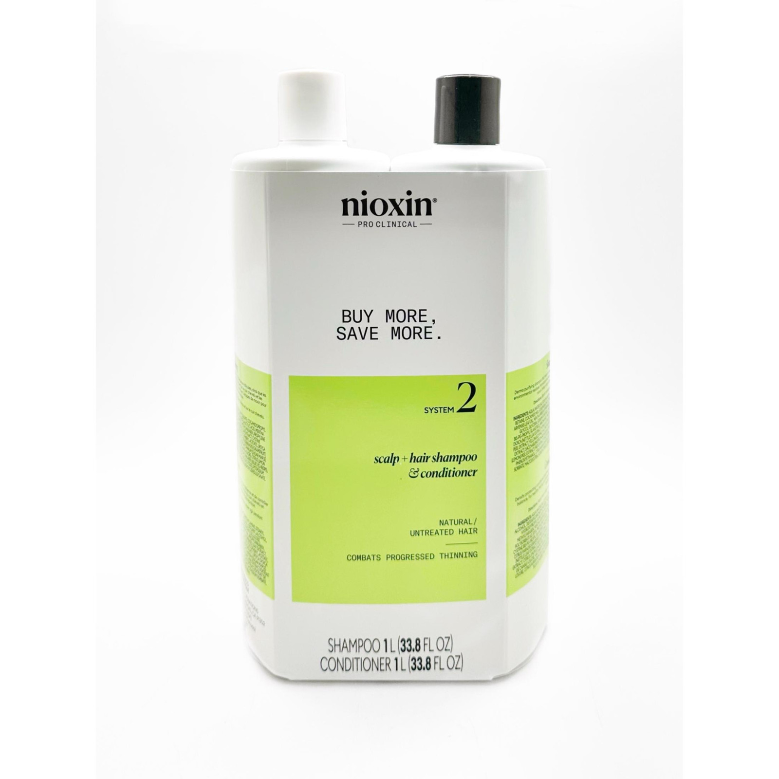 Nioxin System #2, Shampoo AND Conditioner for Natural Hair Liter Duo, 33.8 oz