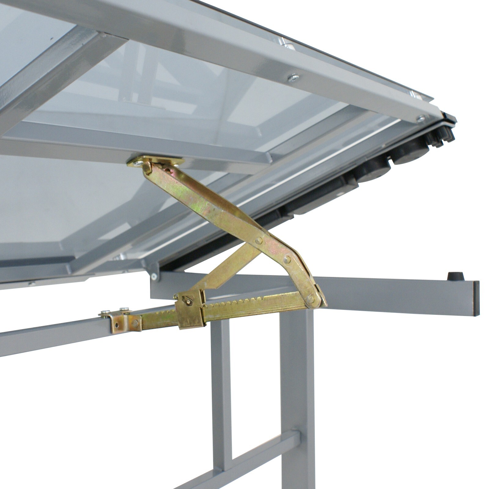 Drafting Table on Wheels Adjustable Glass Tabletop Drawing Desk w/Storage Drawer