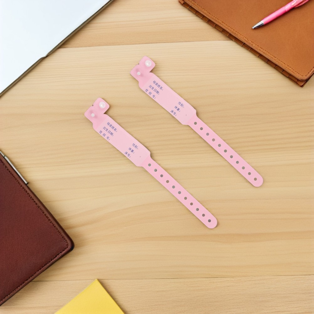 100 Pcs Medical Identification Tape Secure Snap Newborn Bracelet Baby Wristband