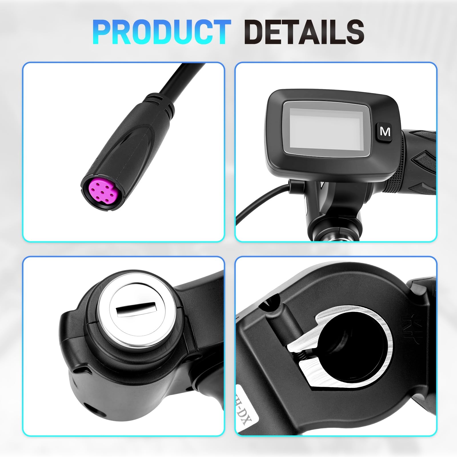 48V Ebike Speedometer Throttle with M Key Replacement for Tuttio Soleil 01
