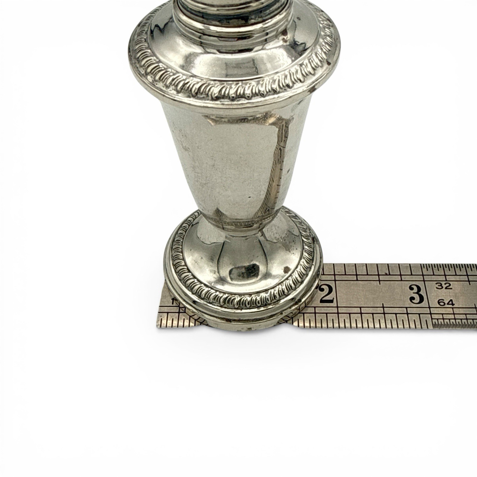 1950-60's CROWN Sterling Weighted Salt & Pepper Shakers Regal Shape Twist Top