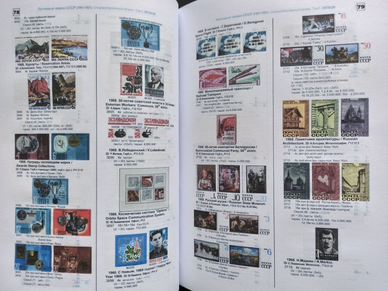 Russian Postage stamps of Russia and the USSR Сatalog in 5 volumes Books 415 3