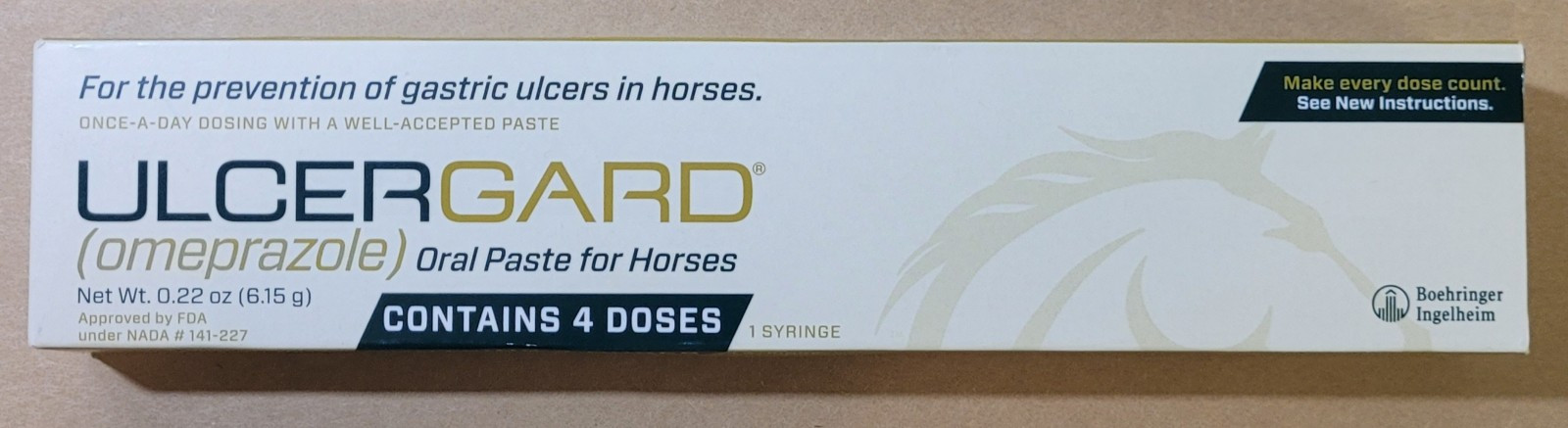 💥GENUINE💥 ULCERGARD Oral Paste for Horse Stomach Ulcers 1.8mg .22oz 4 DOSE