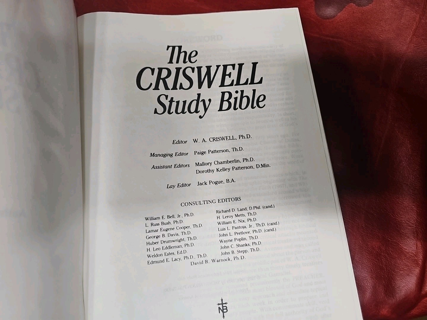 Criswell Study Bible Rebound with Liner Cowhide Nice! Stitched Parameter Nice!