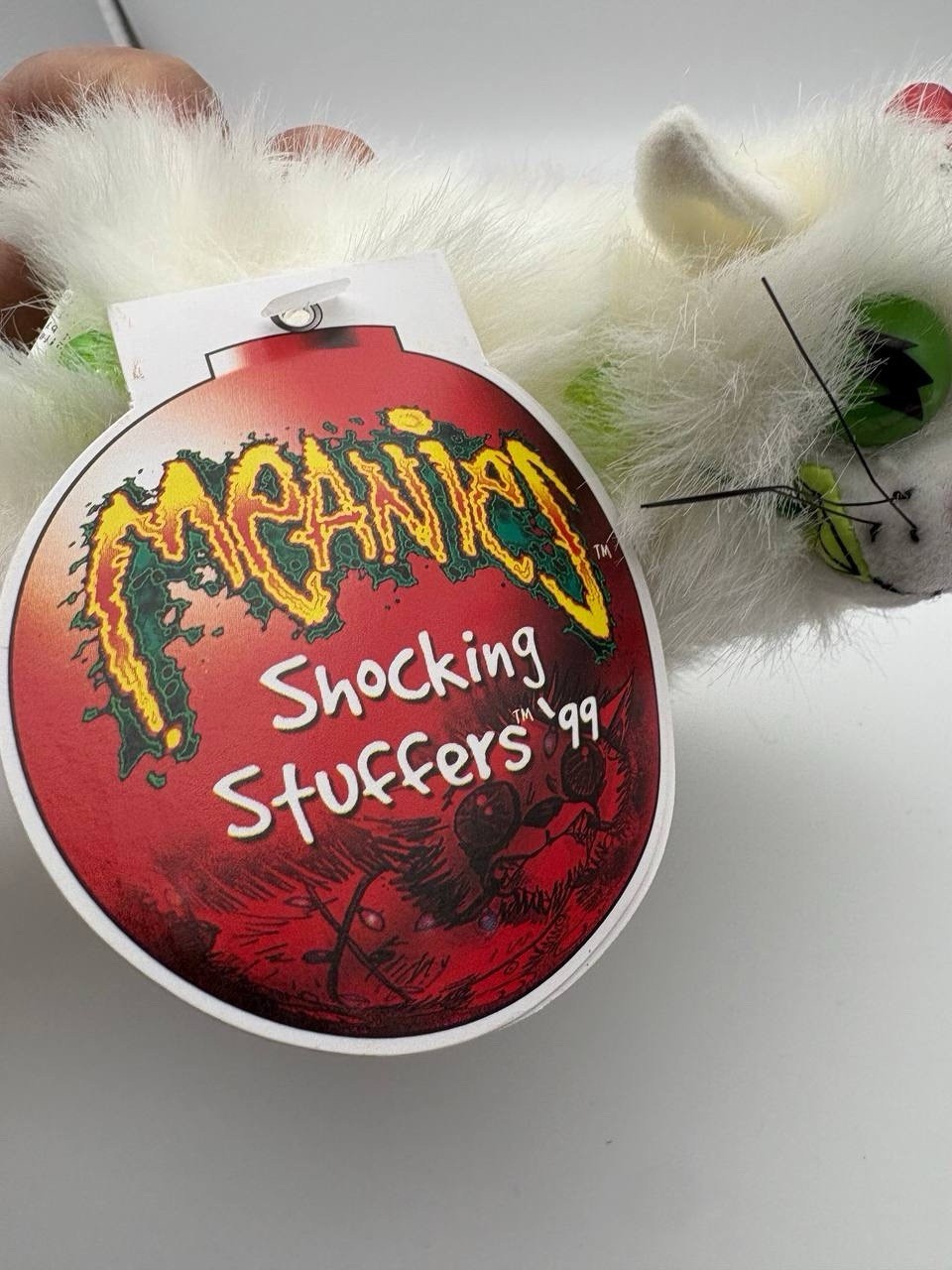 1999 MEANIES Shocking Stuffers '99 BLINKY THE CAT Plush CHRISTMAS LIGHTS Parody