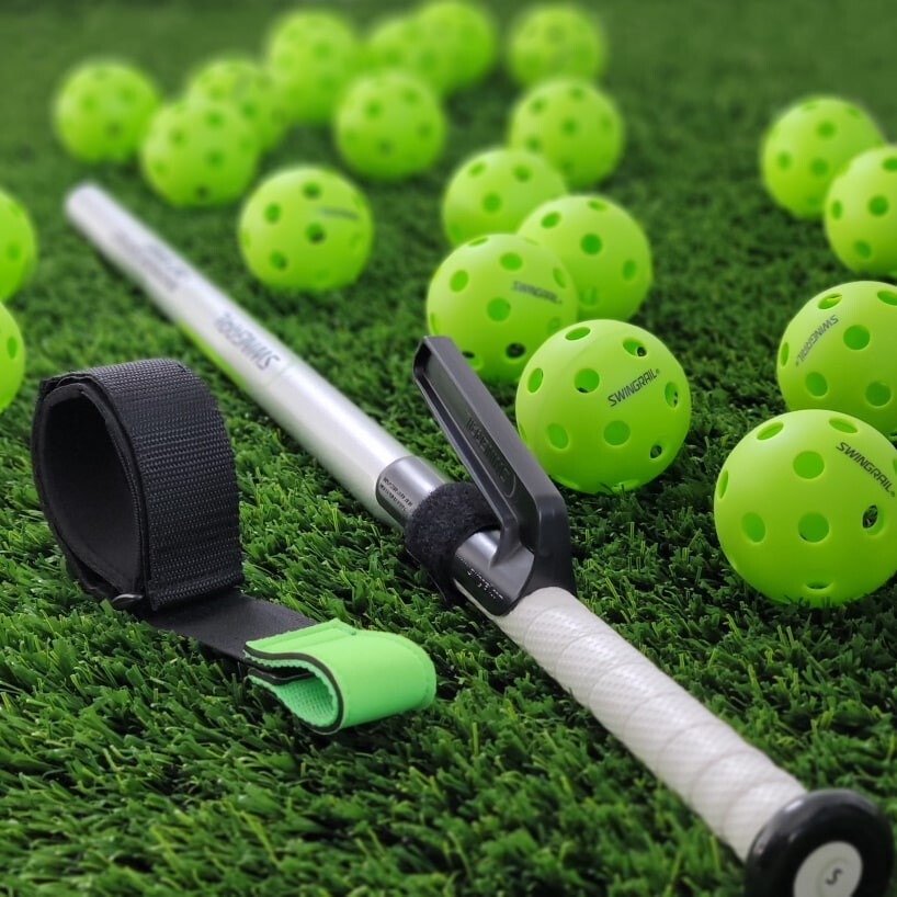 SWINGRAIL Swing Trainer + Speed Training Bat + 6 Balls