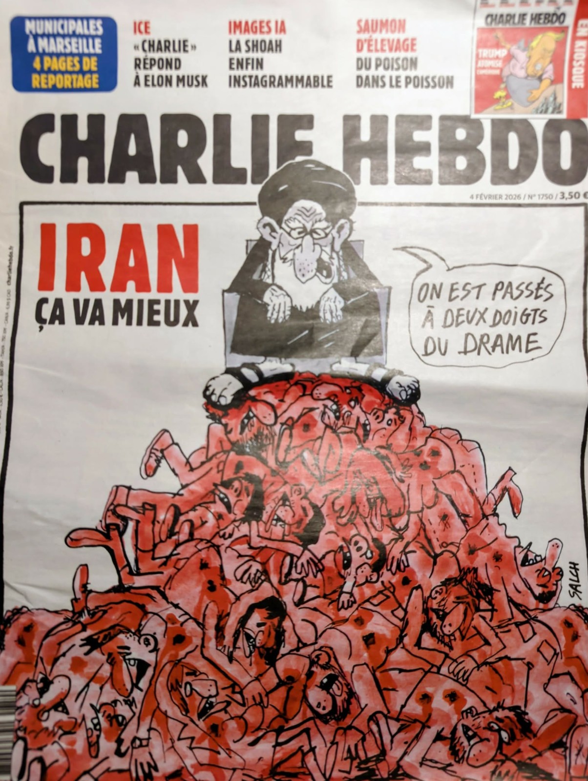 CHARLIE HEBDO N°1750 French Magazine Iran Mollah Khameni 02/04/2026