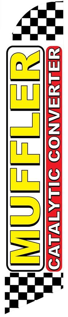 Muffler Catalytic Converter 12ft Feather Banner Swooper Flag - FLAG ONLY