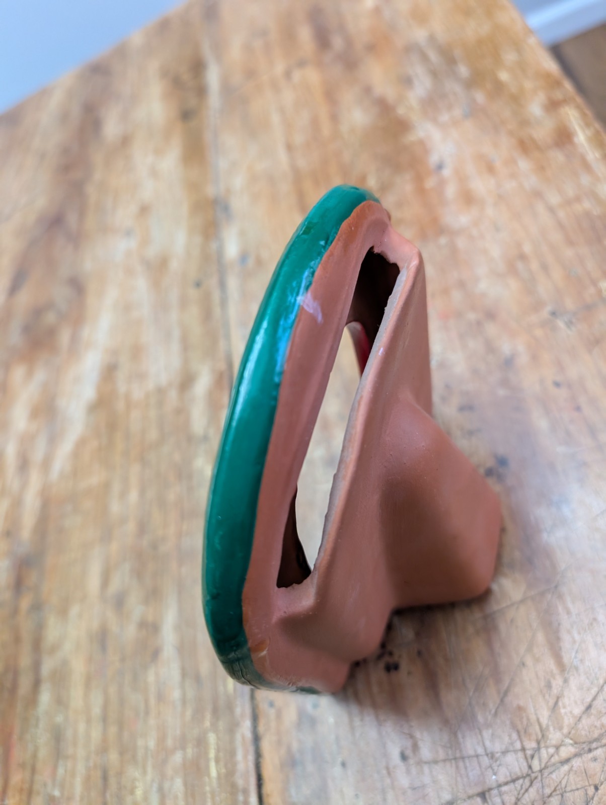 Vintage Terracotta Picture Frames Hand Painted Arch Mexico Vibrant Folk Art