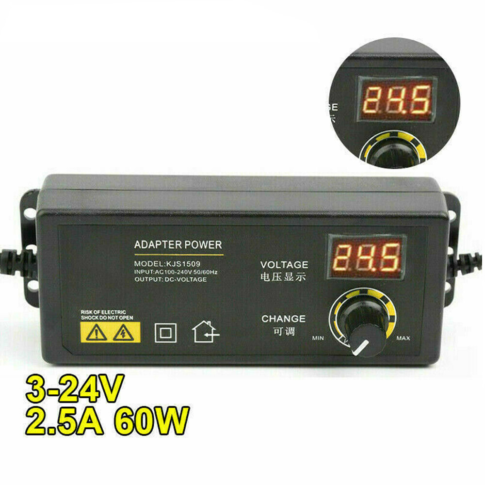 DC 3V~24V 60W Universal Adjustable Power Supply Variable Switching AC/DC Adapter