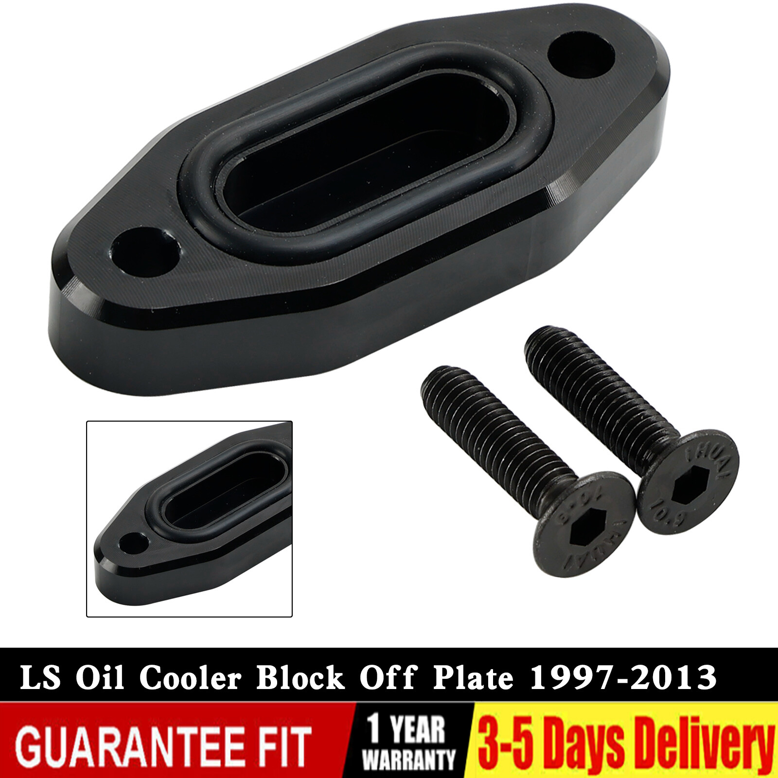 LS Oil Cooler Block Off Plate For GM LS Series LSX LS1 LS2 LS3 LS6 LQ4 V8 97-23