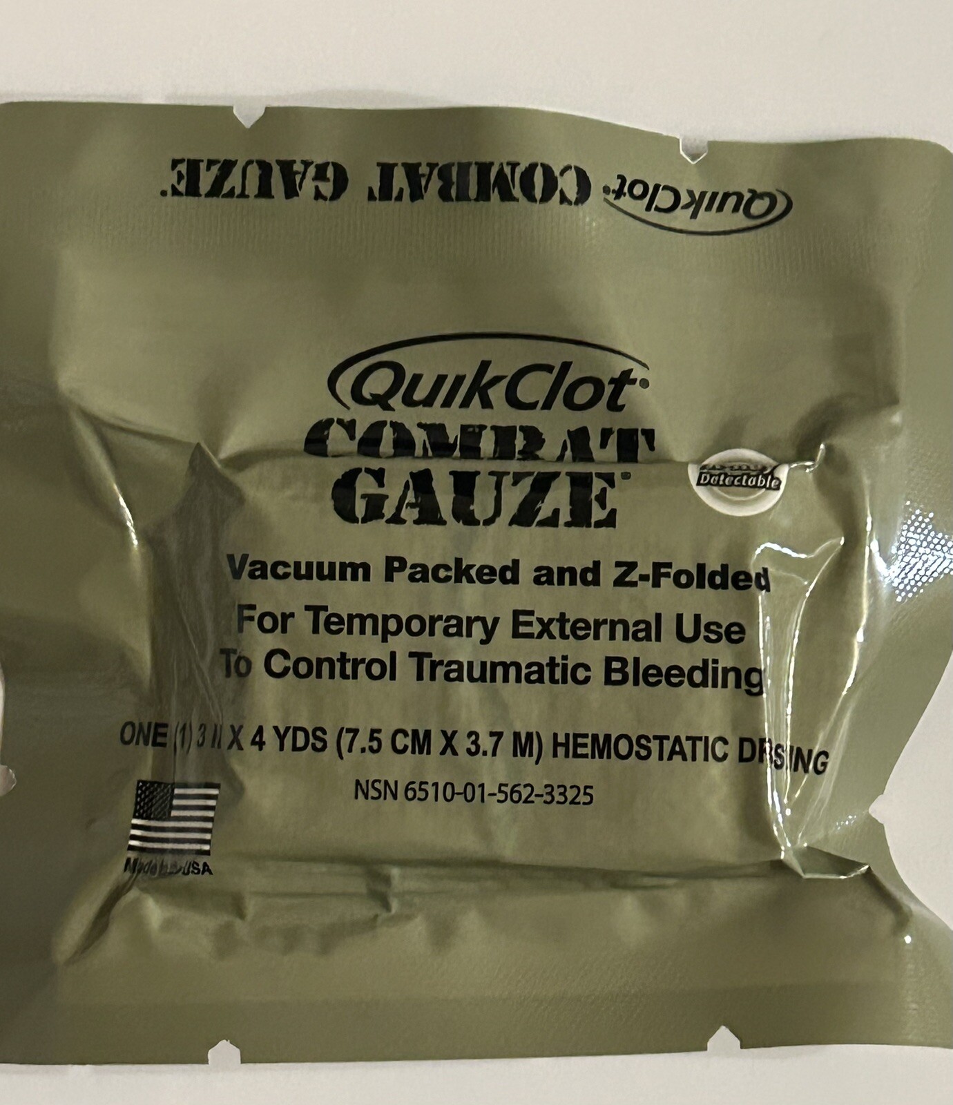 NEW US Military Issue QuikClot Combat Gauze Z-Fold MADE IN USA Exp 2/2029