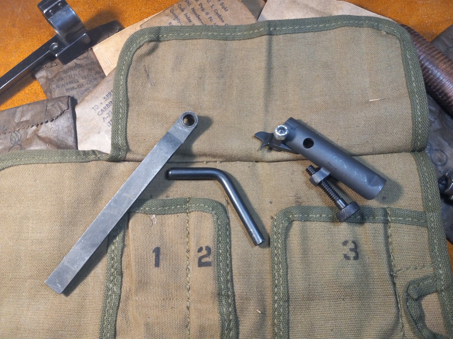 M1 Carbine Bolt Tool Kit with USGI M12 Tool Roll