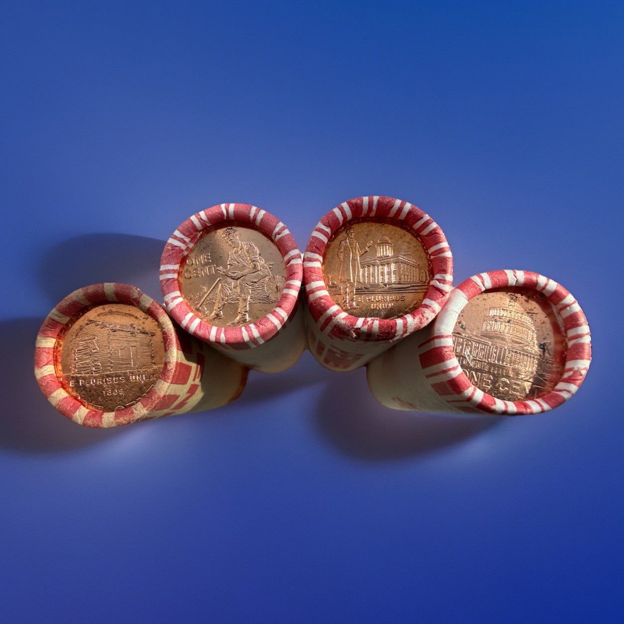 2009-P Lincoln Bicentennial Roll Set. All 4 Philly Varieties! LP1 To LP4 BU OBW