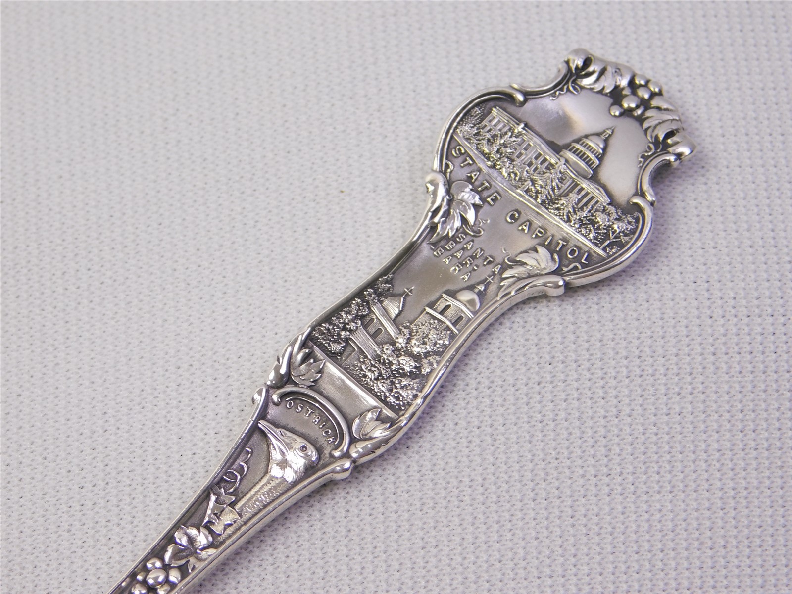 Antique Sterling Old Mission Los Angeles Cal Yosemite Falls Souvenir Spoon 26.4g